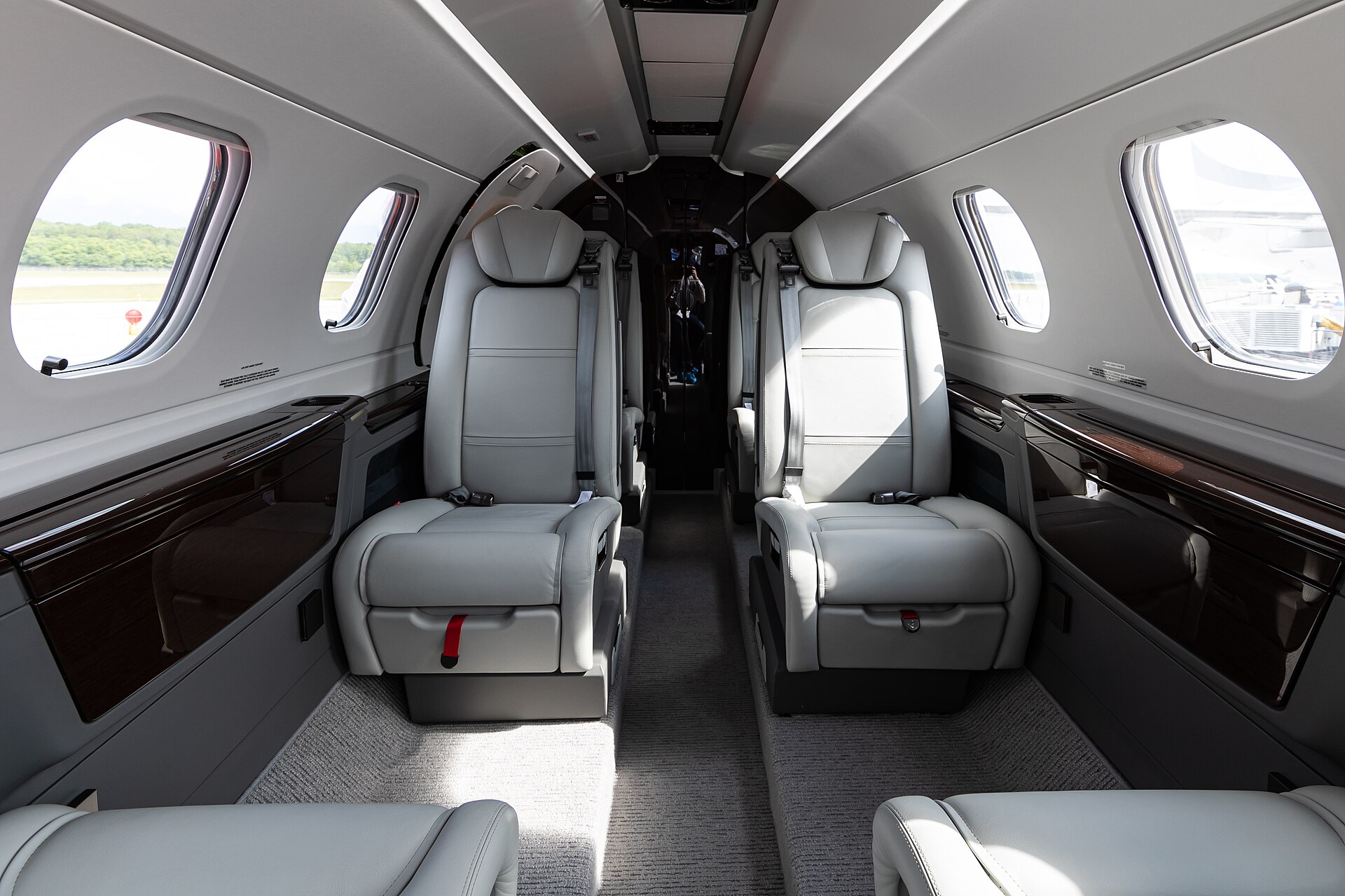 Cabin of an Embraer Phenom 300 at EBACE 2019, Palexpo , Switzerland