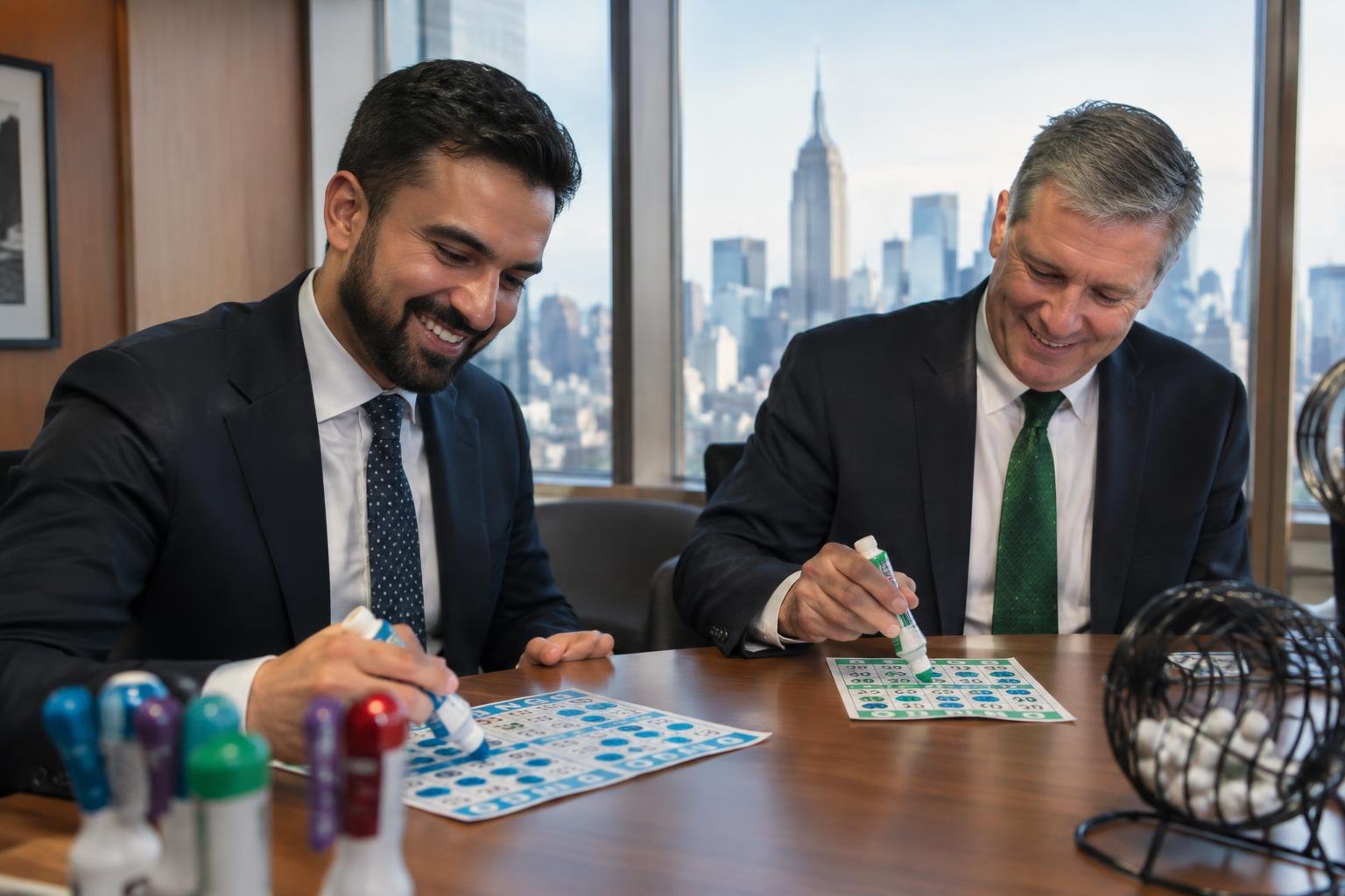 Mamdani e primeiro-ministro da Irlanda jogam bingo em Nova York