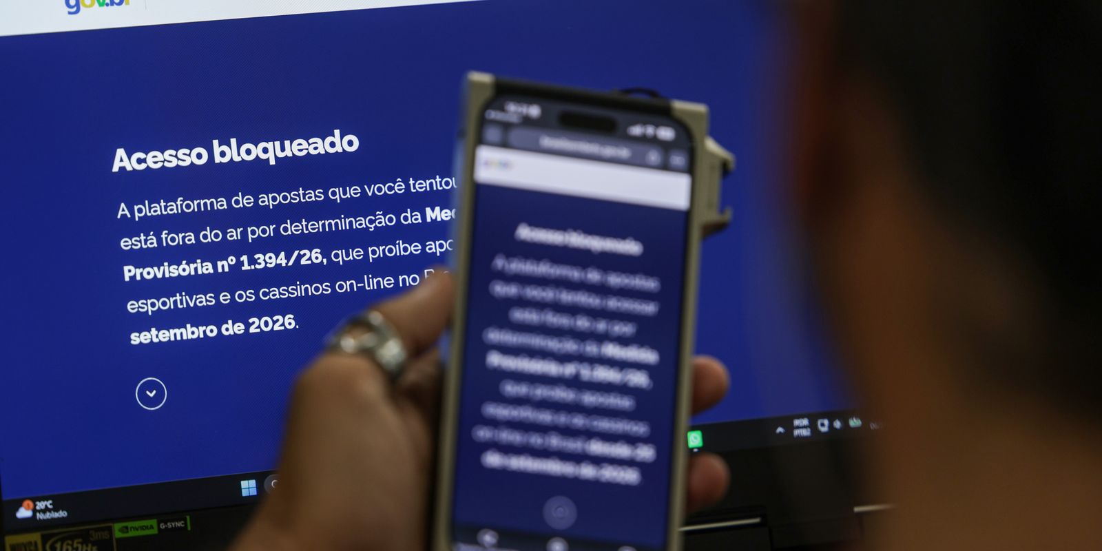 Brasília (DF), 06/10/2026 - Site do governo comunica o bloqueio de plataformas de apostas que operam no país. Foto: Joédson Alves/Agência Brasil