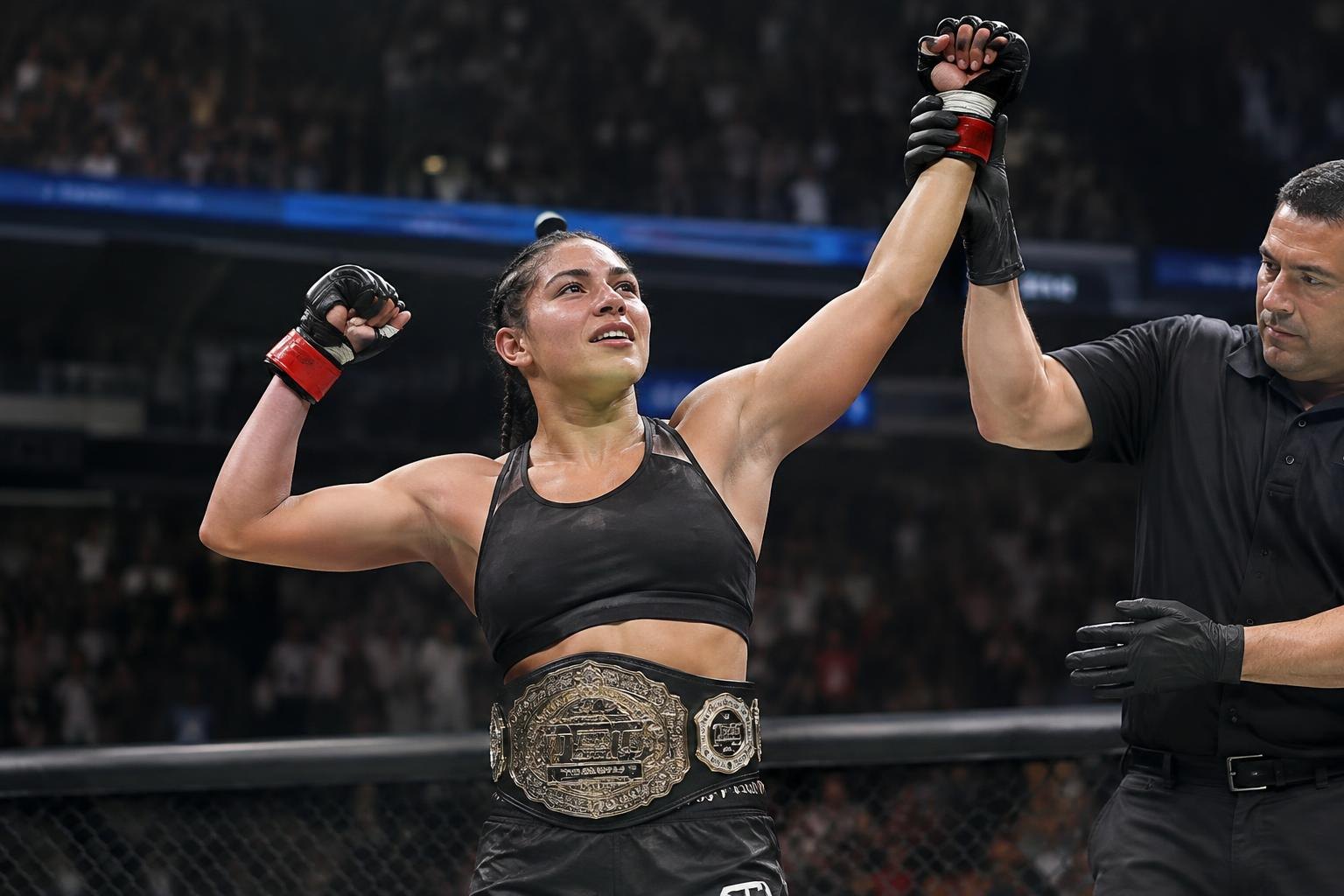 Natália Silva vence Wang Chong e conquista cinturão inédito para o Brasil no UFC